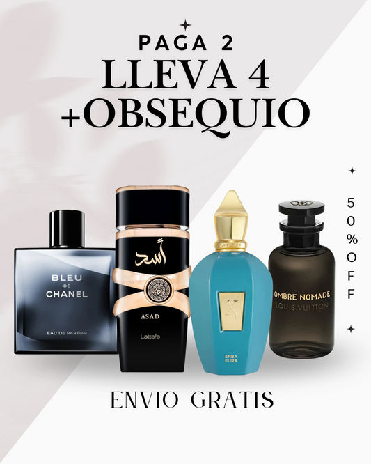 Paga 2 Lleva 4+Obsequio(Asad,xerjoff,bleu,ombre)